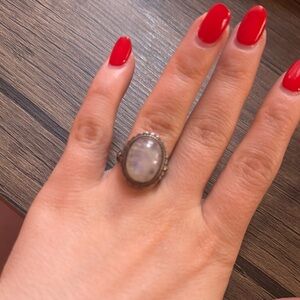 Elegant Silver Moonstone Ring